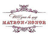 Front View Thumbnail - Watermelon & Perfect Coral Will You Be My Matron of Honor Card - Vintage