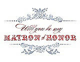 Front View Thumbnail - Arctic & Perfect Coral Will You Be My Matron of Honor Card - Vintage