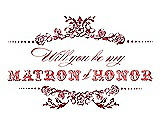 Front View Thumbnail - Barcelona & Perfect Coral Will You Be My Matron of Honor Card - Vintage