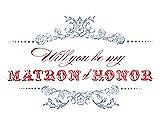 Front View Thumbnail - Cloudy & Perfect Coral Will You Be My Matron of Honor Card - Vintage