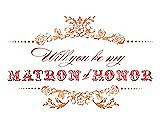 Front View Thumbnail - Clementine & Perfect Coral Will You Be My Matron of Honor Card - Vintage