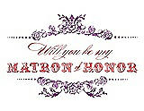 Front View Thumbnail - Dahlia & Perfect Coral Will You Be My Matron of Honor Card - Vintage