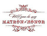 Front View Thumbnail - Perfect Coral & Perfect Coral Will You Be My Matron of Honor Card - Vintage