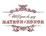 Front View Thumbnail - Flame & Perfect Coral Will You Be My Matron of Honor Card - Vintage