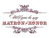 Front View Thumbnail - Fruit Punch & Perfect Coral Will You Be My Matron of Honor Card - Vintage