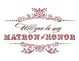 Front View Thumbnail - Nectar & Perfect Coral Will You Be My Matron of Honor Card - Vintage