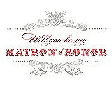 Front View Thumbnail - Oyster & Perfect Coral Will You Be My Matron of Honor Card - Vintage