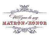 Front View Thumbnail - Pansy & Perfect Coral Will You Be My Matron of Honor Card - Vintage