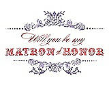 Front View Thumbnail - Passion & Perfect Coral Will You Be My Matron of Honor Card - Vintage