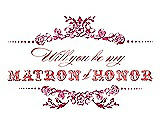 Front View Thumbnail - Posie & Perfect Coral Will You Be My Matron of Honor Card - Vintage
