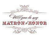 Front View Thumbnail - Rose - PANTONE Rose Quartz & Perfect Coral Will You Be My Matron of Honor Card - Vintage