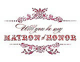 Front View Thumbnail - Rose Quartz & Perfect Coral Will You Be My Matron of Honor Card - Vintage