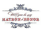 Front View Thumbnail - Sailor & Perfect Coral Will You Be My Matron of Honor Card - Vintage
