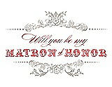 Front View Thumbnail - Sand & Perfect Coral Will You Be My Matron of Honor Card - Vintage
