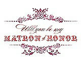 Front View Thumbnail - Strawberry & Perfect Coral Will You Be My Matron of Honor Card - Vintage