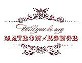 Front View Thumbnail - Tea Rose & Perfect Coral Will You Be My Matron of Honor Card - Vintage