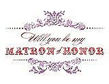 Front View Thumbnail - Tulip & Perfect Coral Will You Be My Matron of Honor Card - Vintage