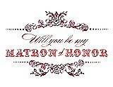 Front View Thumbnail - Valentine & Perfect Coral Will You Be My Matron of Honor Card - Vintage