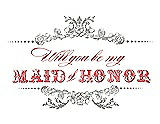 Front View Thumbnail - Cathedral & Perfect Coral Will You Be My Maid of Honor Card - Vintage
