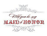 Front View Thumbnail - Dove & Perfect Coral Will You Be My Maid of Honor Card - Vintage