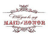 Front View Thumbnail - Spanish Rose & Perfect Coral Will You Be My Maid of Honor Card - Vintage