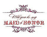 Front View Thumbnail - Watermelon & Perfect Coral Will You Be My Maid of Honor Card - Vintage