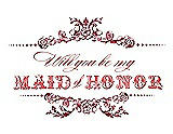 Front View Thumbnail - Barcelona & Perfect Coral Will You Be My Maid of Honor Card - Vintage