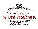 Front View Thumbnail - Brownie & Perfect Coral Will You Be My Maid of Honor Card - Vintage