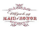 Front View Thumbnail - Carnation & Perfect Coral Will You Be My Maid of Honor Card - Vintage