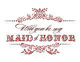 Front View Thumbnail - Coral & Perfect Coral Will You Be My Maid of Honor Card - Vintage