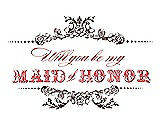 Front View Thumbnail - Drift Wood & Perfect Coral Will You Be My Maid of Honor Card - Vintage