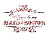 Front View Thumbnail - Perfect Coral & Perfect Coral Will You Be My Maid of Honor Card - Vintage
