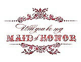 Front View Thumbnail - Flame & Perfect Coral Will You Be My Maid of Honor Card - Vintage