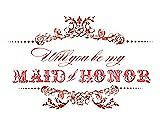 Front View Thumbnail - Fiesta & Perfect Coral Will You Be My Maid of Honor Card - Vintage