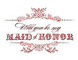 Front View Thumbnail - Ginger & Perfect Coral Will You Be My Maid of Honor Card - Vintage
