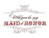 Front View Thumbnail - Ice Pink & Perfect Coral Will You Be My Maid of Honor Card - Vintage