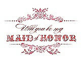 Front View Thumbnail - Nectar & Perfect Coral Will You Be My Maid of Honor Card - Vintage