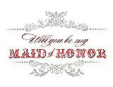 Front View Thumbnail - Oyster & Perfect Coral Will You Be My Maid of Honor Card - Vintage