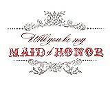 Front View Thumbnail - Pebble Beach & Perfect Coral Will You Be My Maid of Honor Card - Vintage