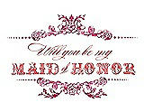 Front View Thumbnail - Posie & Perfect Coral Will You Be My Maid of Honor Card - Vintage