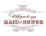 Front View Thumbnail - Petal Pink & Perfect Coral Will You Be My Maid of Honor Card - Vintage