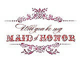Front View Thumbnail - Pretty In Pink & Perfect Coral Will You Be My Maid of Honor Card - Vintage