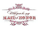 Front View Thumbnail - Rose Quartz & Perfect Coral Will You Be My Maid of Honor Card - Vintage