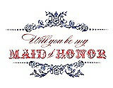 Front View Thumbnail - Sailor & Perfect Coral Will You Be My Maid of Honor Card - Vintage