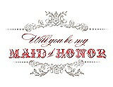 Front View Thumbnail - Sand & Perfect Coral Will You Be My Maid of Honor Card - Vintage