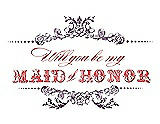 Front View Thumbnail - Smashing & Perfect Coral Will You Be My Maid of Honor Card - Vintage