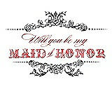 Front View Thumbnail - Stormy & Perfect Coral Will You Be My Maid of Honor Card - Vintage