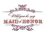 Front View Thumbnail - Strawberry & Perfect Coral Will You Be My Maid of Honor Card - Vintage