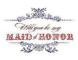Front View Thumbnail - Tahiti & Perfect Coral Will You Be My Maid of Honor Card - Vintage