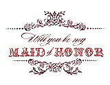 Front View Thumbnail - Tea Rose & Perfect Coral Will You Be My Maid of Honor Card - Vintage